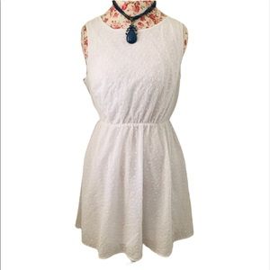 Divided White Floral Tea Dress
